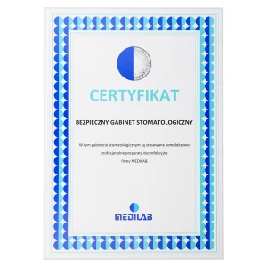 Certyfikat bezpieczny gabinet stomatologiczny MediLab