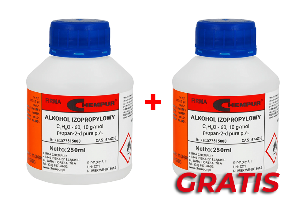Alkohol izopropylowy 250 ml Chempur 1 + 1 Gratis.png