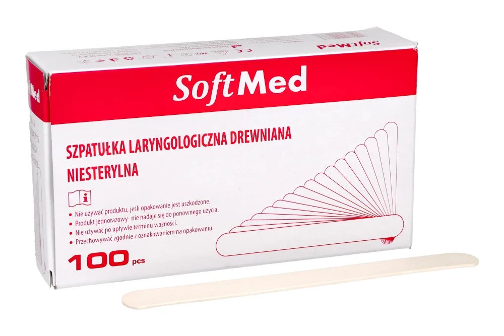 Szpatułka laryng. drew. niesteryl. 100 szt SoftMed - 47326_3%poziom.webp