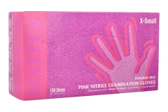 Rękawiczki nitrylowe MAXTER 100 szt. XS - Różowy - 47727_1%poziom.webp