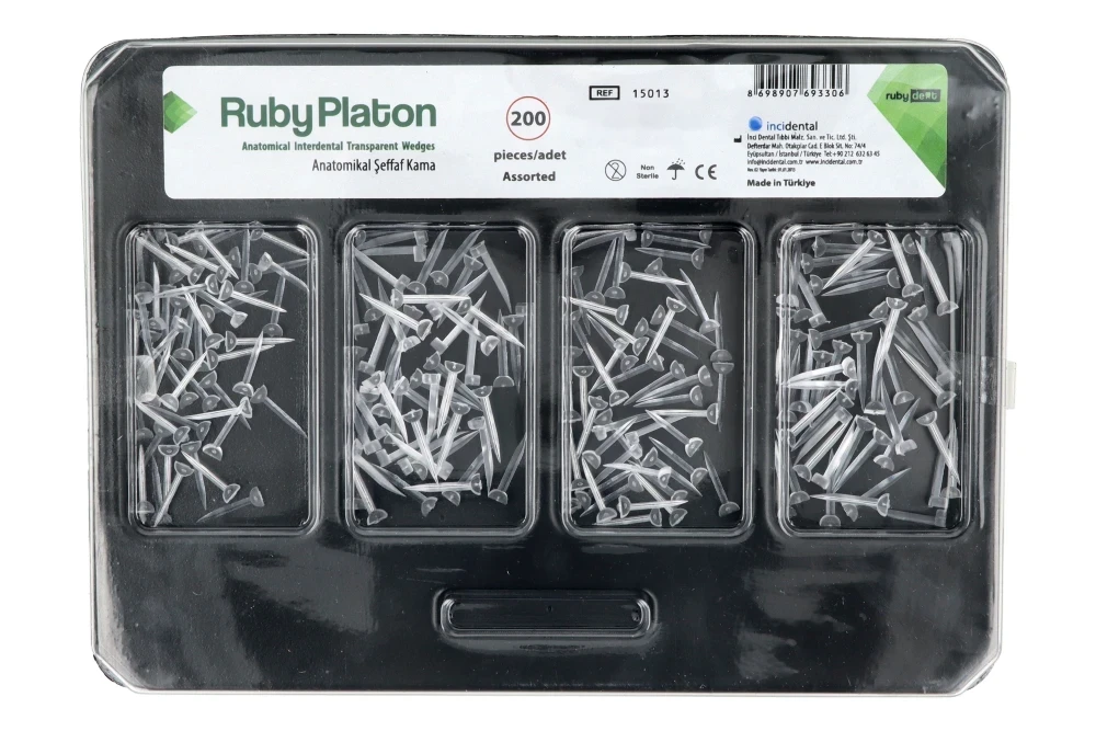 RubyPlaton Kliny transparentne 200 szt. RubyDent - 50027_1_poziom.webp