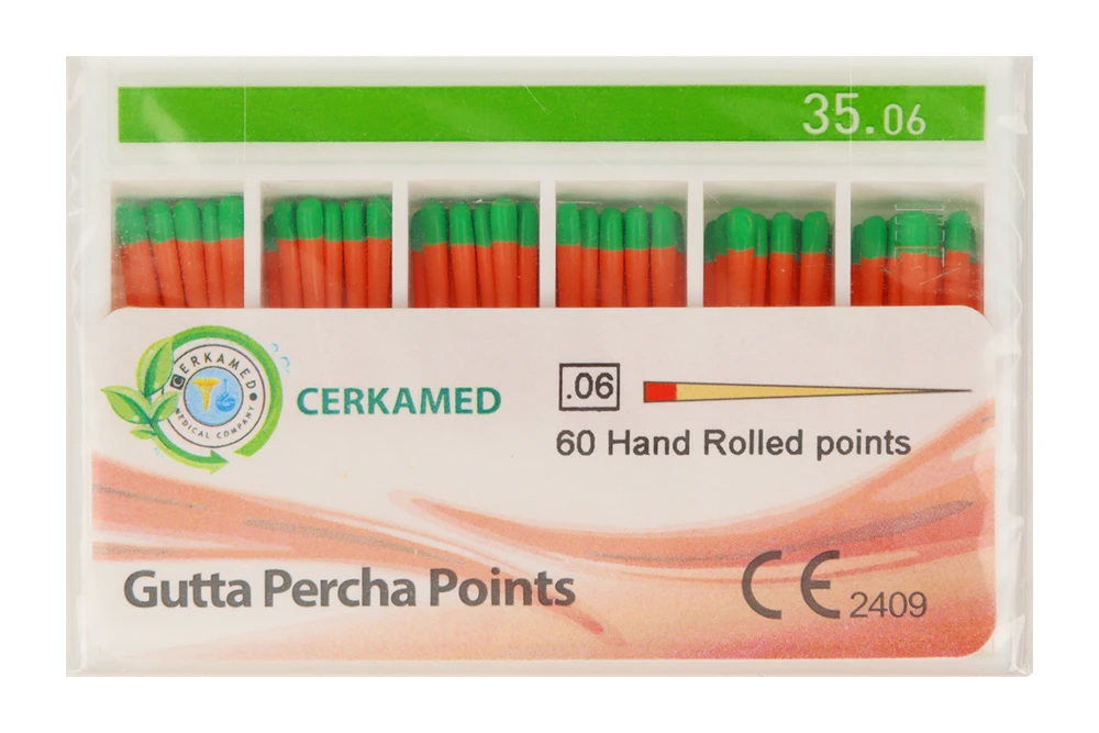 Ćwieki gutaperkowe 6% 60 szt. Cerkamed - bez kalibracji 35.webp