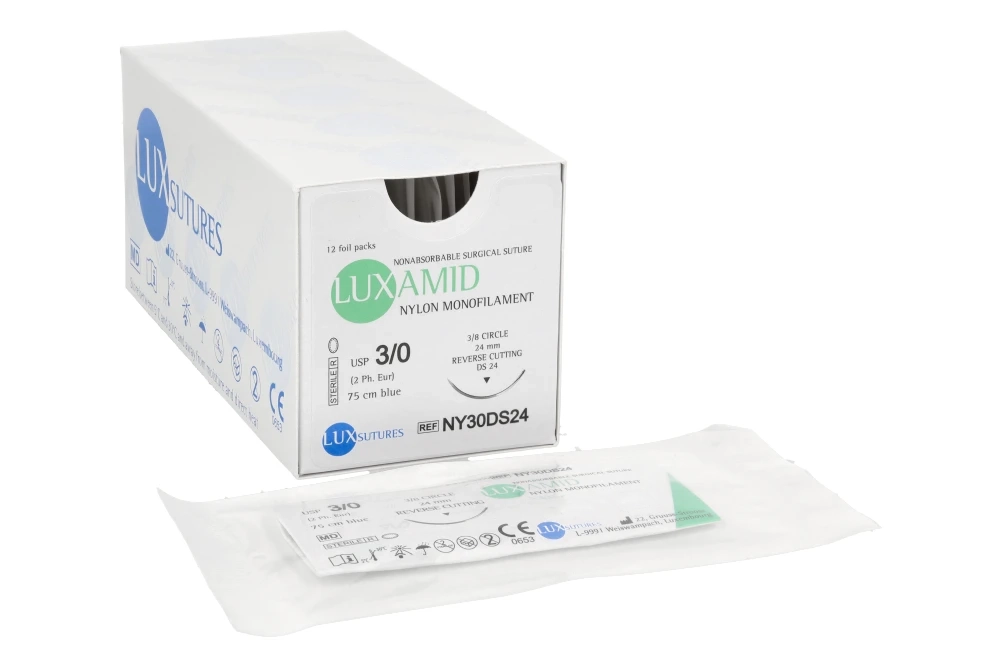 Nici niewchłanialne LUXAMID 12 szt. LUXsutures - 3,0 ds 24.webp