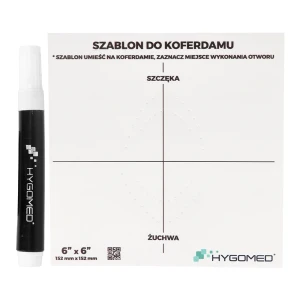 Szablon do koferdamu 6 x 6 1 szt. + flamaster Hygomed