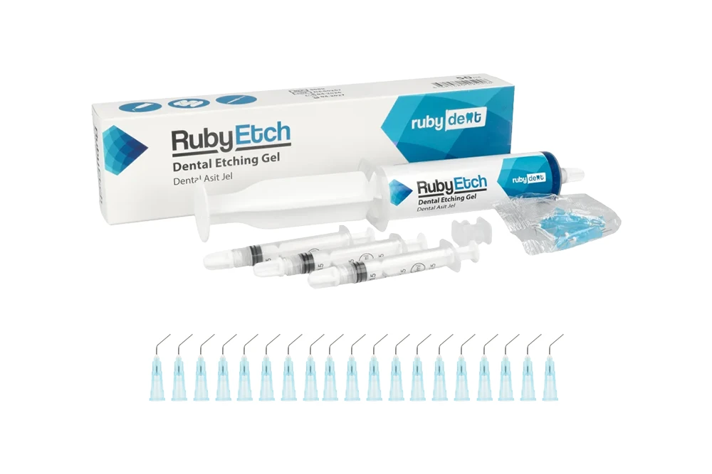 Wytrawiacz stomatologiczny RubyEtch 37% 50 ml RubyDent + 50 końcówek do aplikacji GRATIS.webp